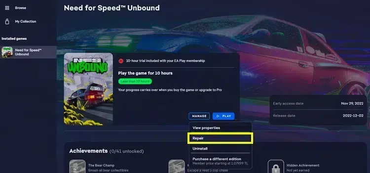 NFS Unbound Açılmama Sorunu Dosya Doğrulatma
