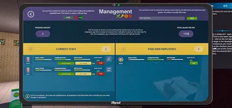 Cafe Owner Simulator Tablet Kullanımı