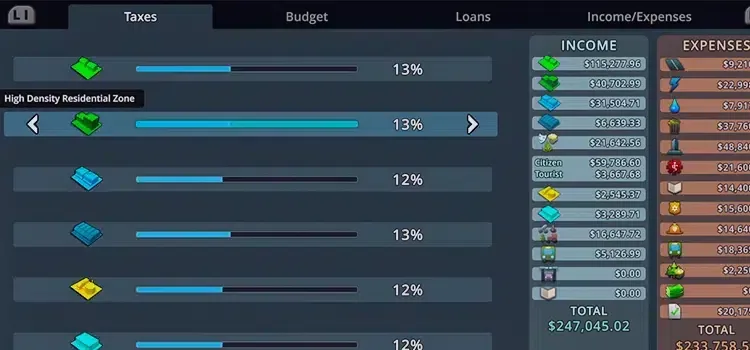 Cities: Skylines En İyi Vergi Oranı