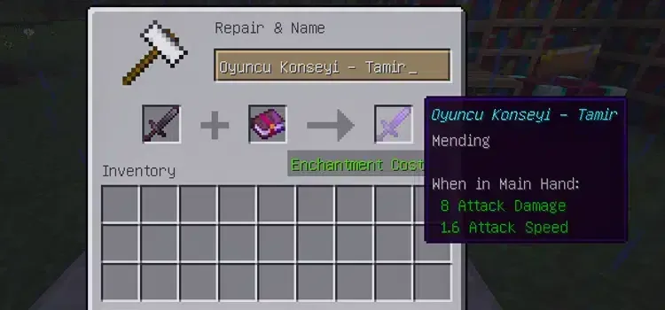 Minecraft Kılıç Büyüleri: Tamir